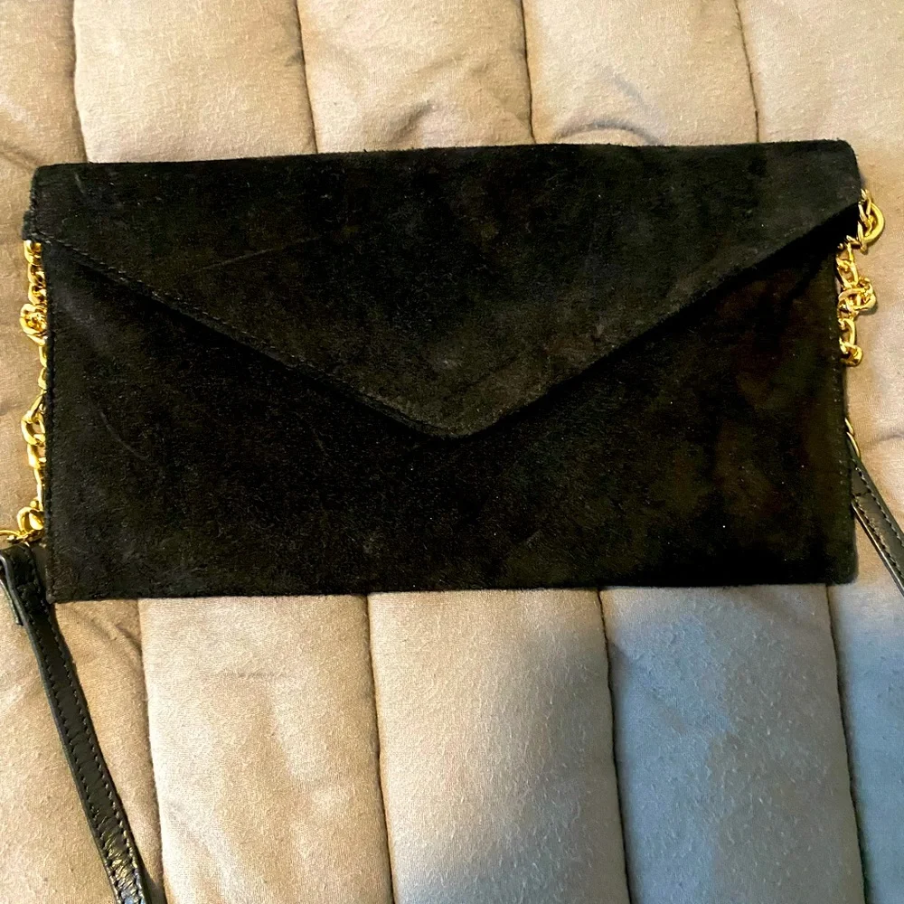 Black suede envelope purse - Picture 3 of 5